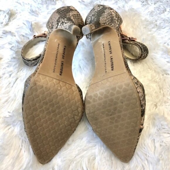 Chinese Laundry Heels 6.5 D’Orsay 4” Solitaire Snake Cocktail Party Dancing NWOT - Picture 10 of 12
